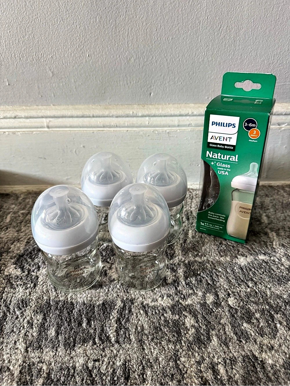 Philips Avent Natural Glass Baby Bottles NWT